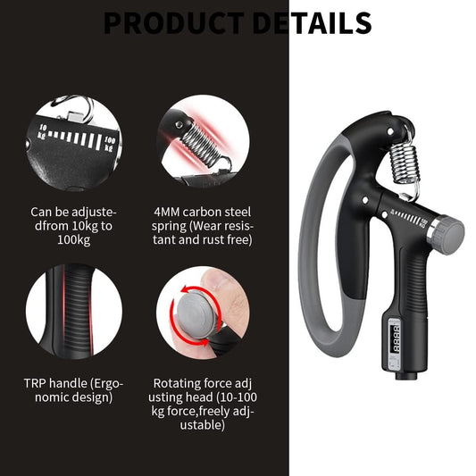 Adjustable Counting Hand Exercise Grip
